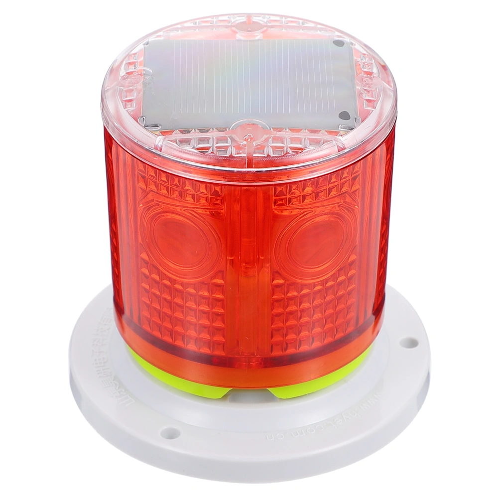 1pc Solar Warning Light Solar Light Signal Light Strobe Barricade Lamp (Flange Base Type, Red)