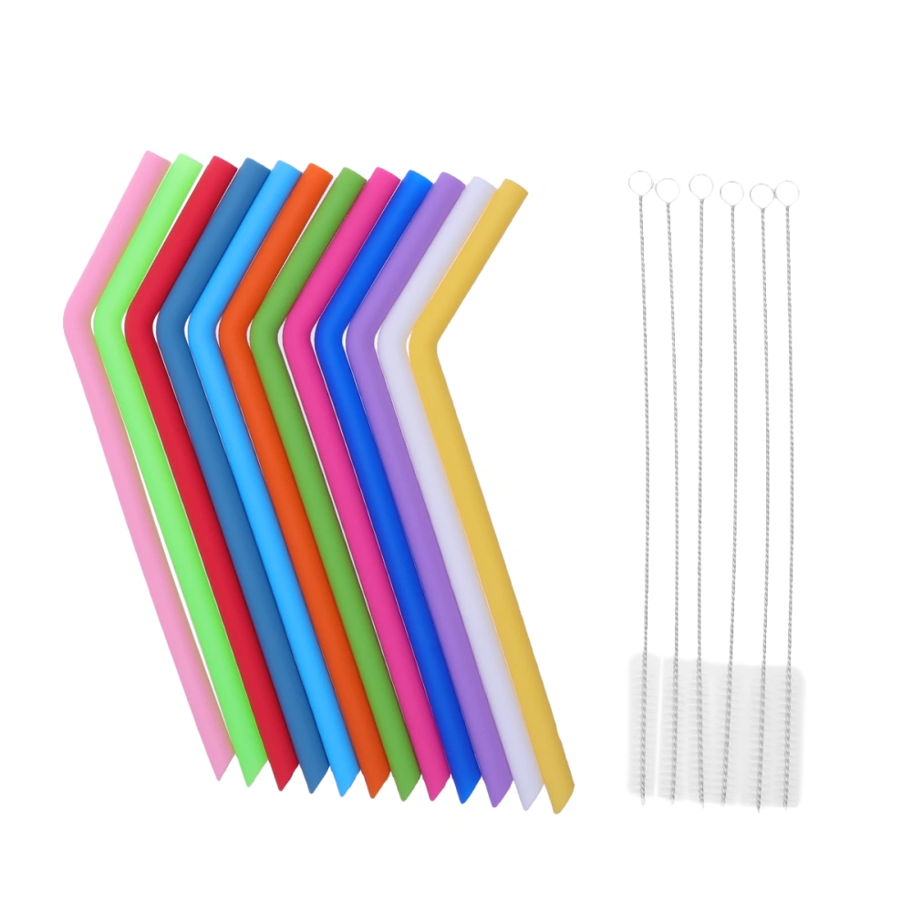 18PCS/Set Silicone Straw Practical Drinking Use Colorful Silicone Straw