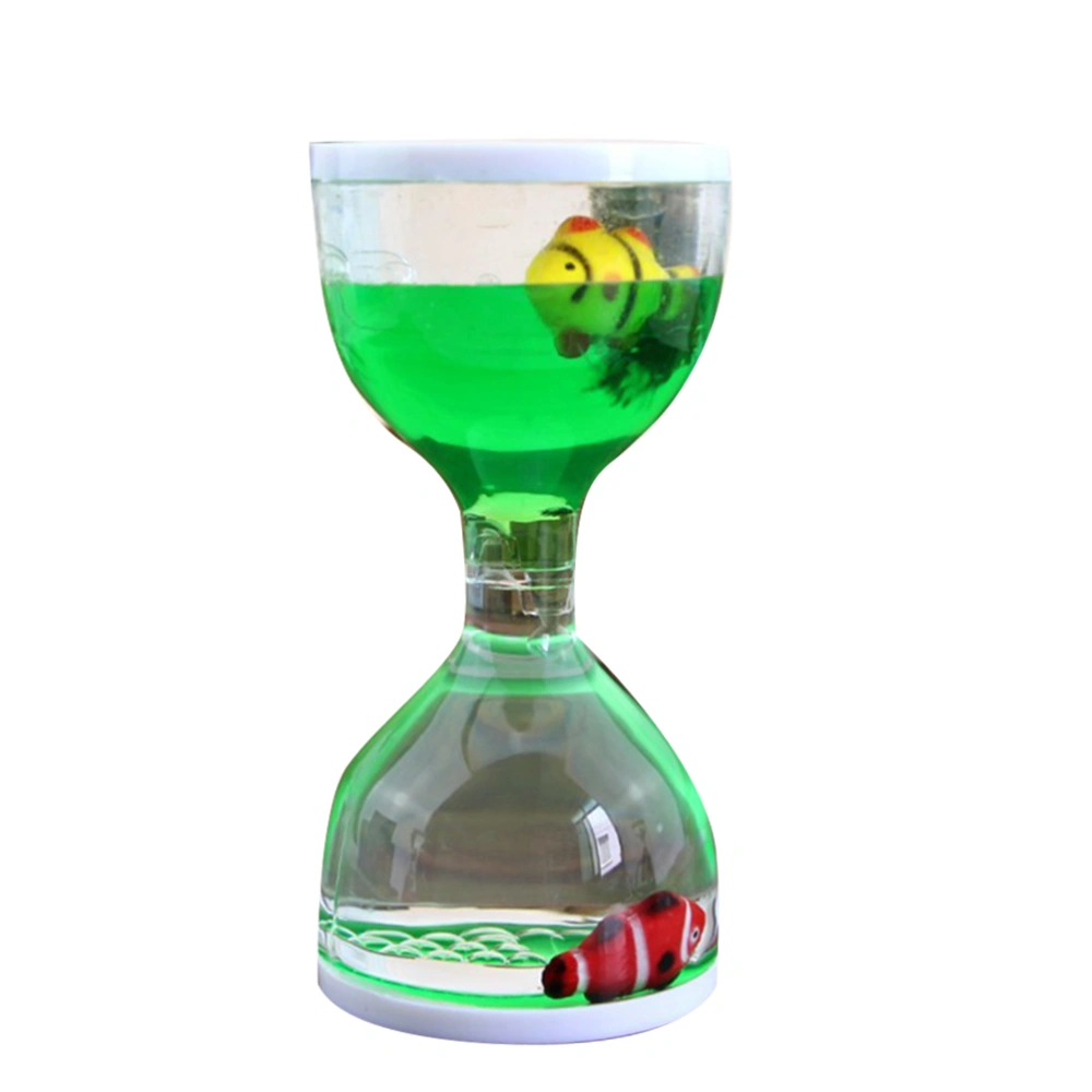 1PC Oil Seepage Toy Acrylic Oil Seepage Crafts Decoration Dynamic Oil Leakage Toy Creative Sandglass Gift Decor Cartoon Animal Sandglass Desktop Adornments for Home Office Kids Playing Green