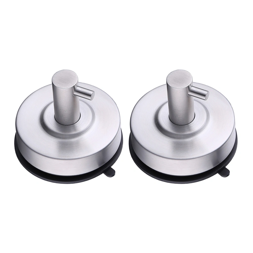 2pcs 304 Stainless Steel Vacuum Suction Cup Hooks Shower Holder Removable Bathroom Shower Hook Suction Towel Rack Kitchen Organizer