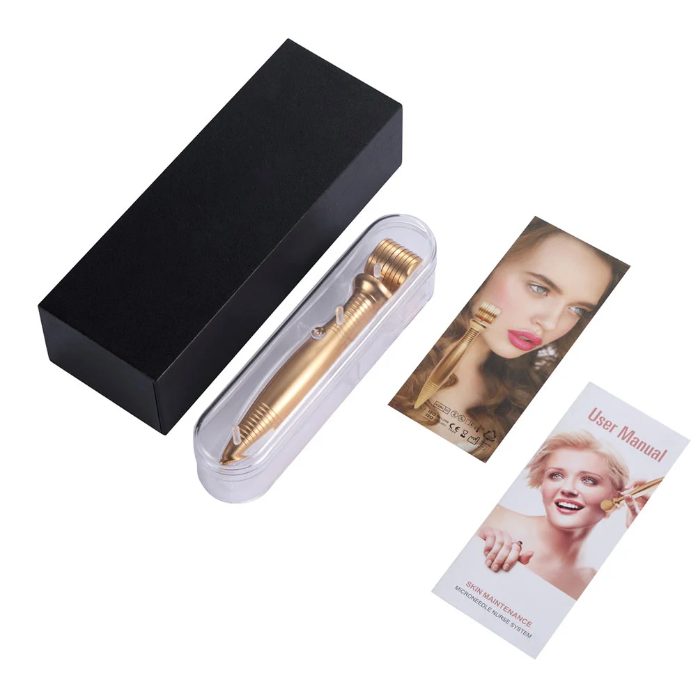 0.5mm Titanium Microneedles Roller Derma Roller Micro Needle Cosmetic Needling Instrument (Golden)