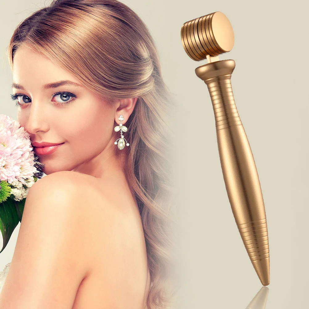 0.5mm Titanium Microneedles Roller Derma Roller Micro Needle Cosmetic Needling Instrument (Golden)