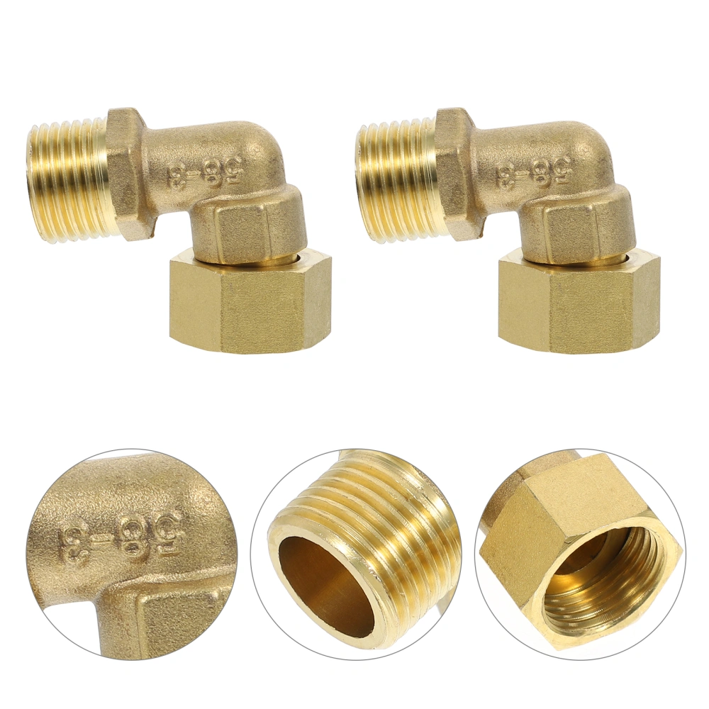 2pcs 90 Degree Street Elbow Copper Forged Water Hose Fitting Accessories