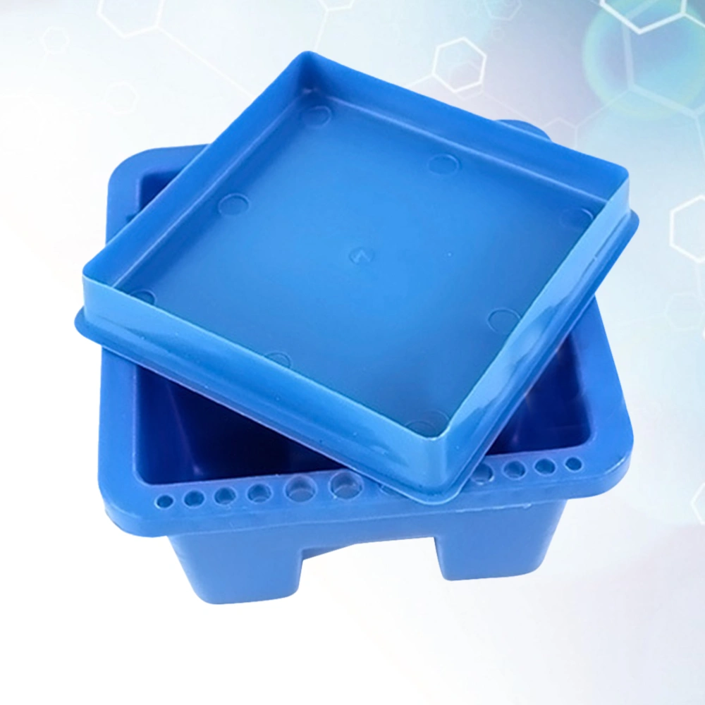 Blue Plastic Multi-functional Brush Washing Bucket Square Wash Pen Barrel Painting Supplies Darwing Brushes Holder with Slots