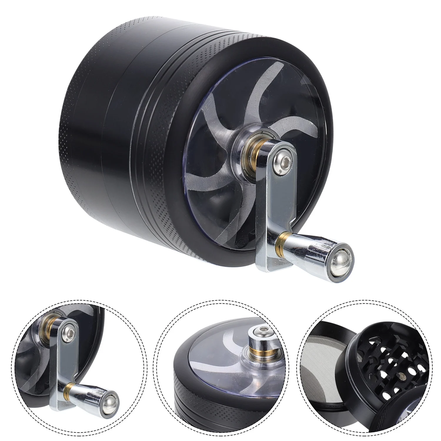 1Pc Portable 4-layer Hand-Cranking Grinder Tobacco Herb Crusher Grinding Tool