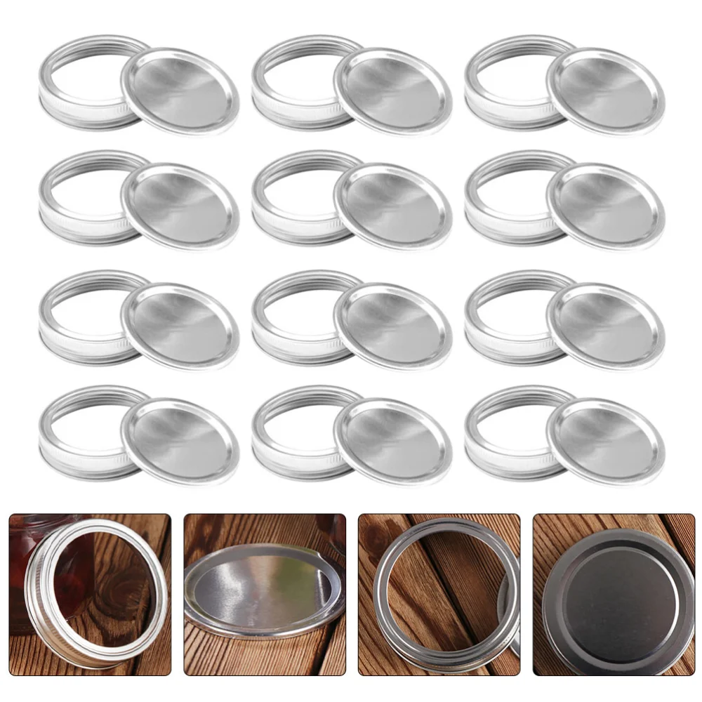 12Pcs Regular Mouth Canning Lids Tinplate Jar Lids Leak-proof Jar Lids Canning Jar Caps