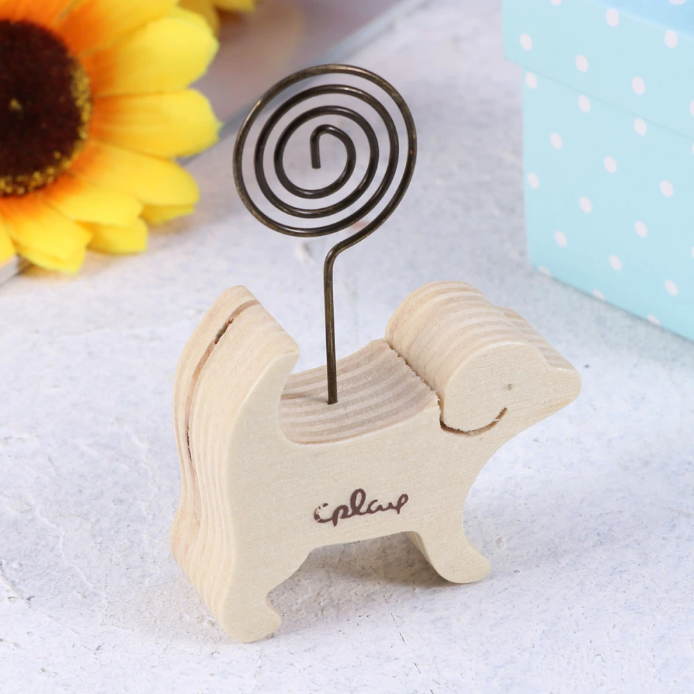 10 Pcs Creative Message Photo Paper Clip Cartoon Dog Wood Desk Stand Note Folder Stander Holder Home Decorations Birthday Gift