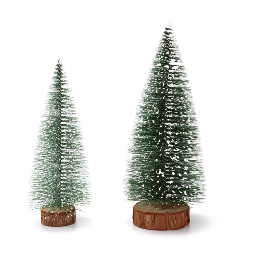 4pcs Snow Pine Decor Beautiful Christmas Trees Ornament with Light for Home Store Office 25cm 20cm