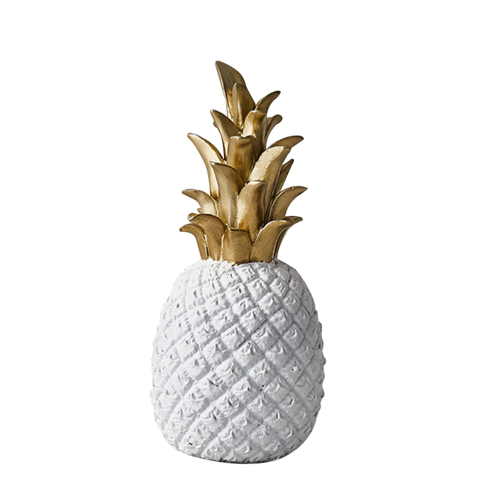 Creative Modern Resin Pineapple Shaped Ornament Gift Home Desktop Decoration Wedding Decor(White,Small)