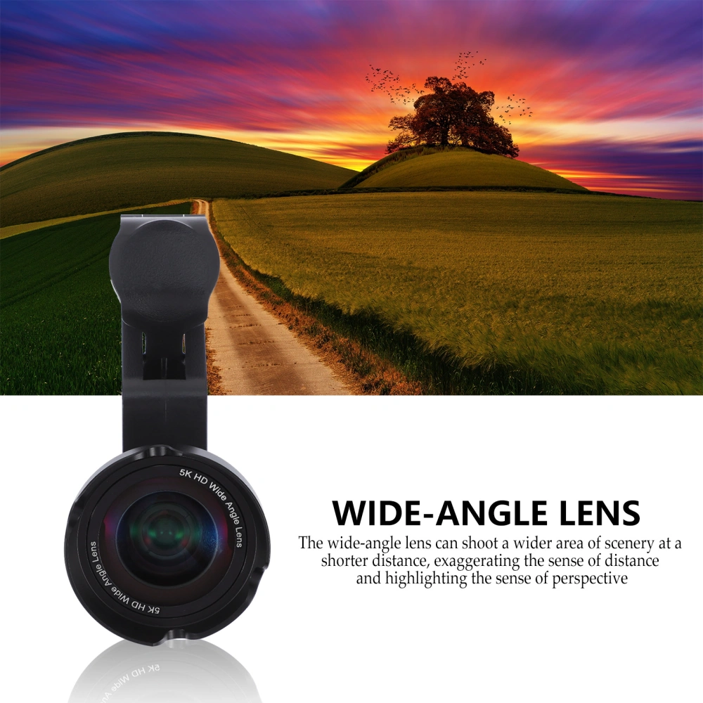 1 Set Cell Phone Lens Mobile Phone Lens Super Wide Angle Lens with Bag (Black)