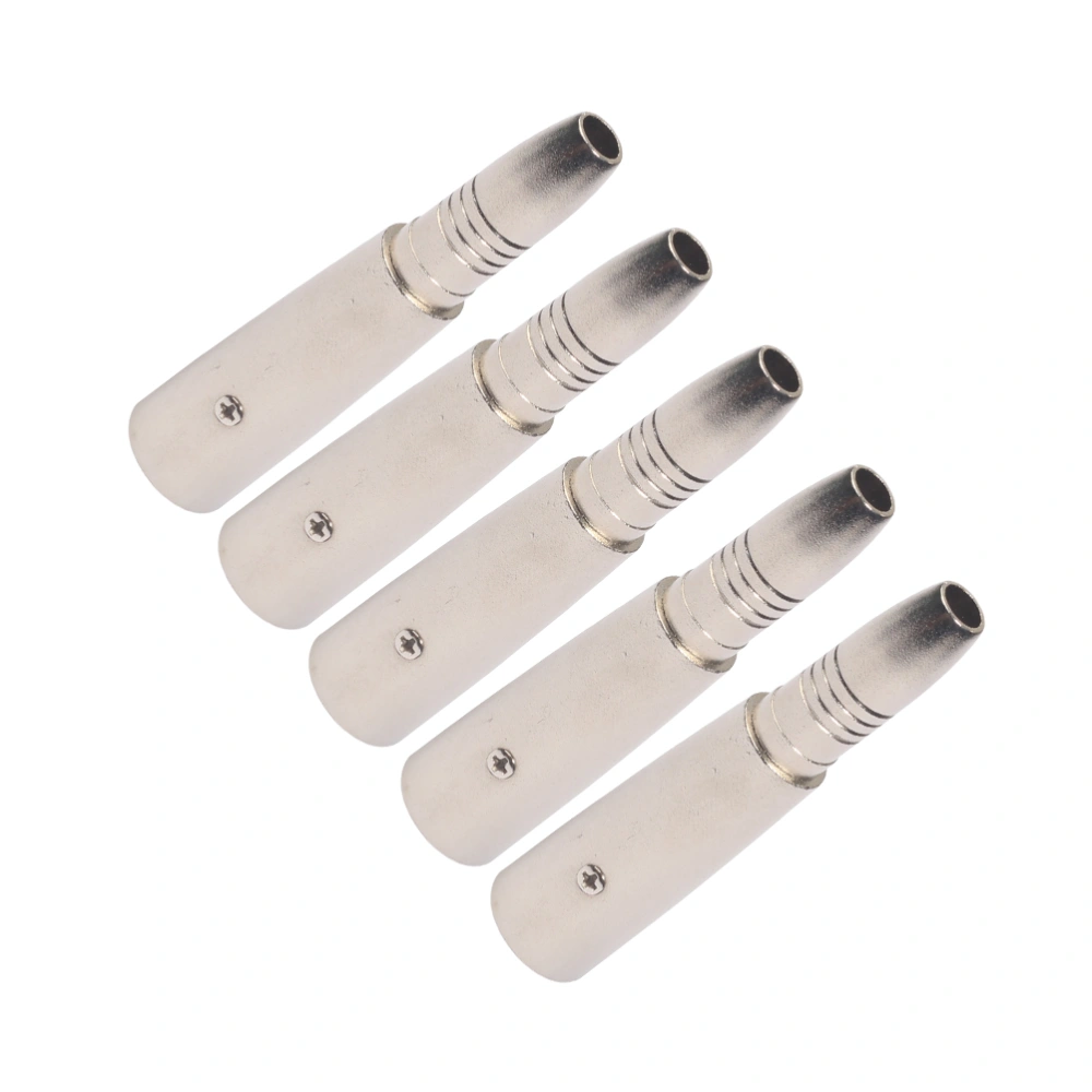 5pcs XLR 3 Pin Male to 6.35mm Mono Female Jack Audio Adapter Tip Plug Converter Cable Microphone Stereo Speaker Connector LZ1164-1 (Silver)