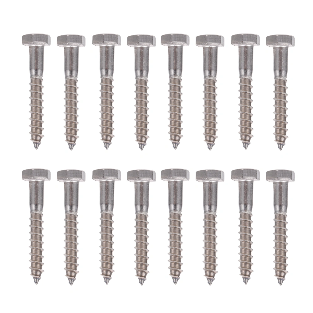 25pcs Stainless Steel Outer Hex Lag Bolt Screws Self-Tapping Bolts (M6*40)