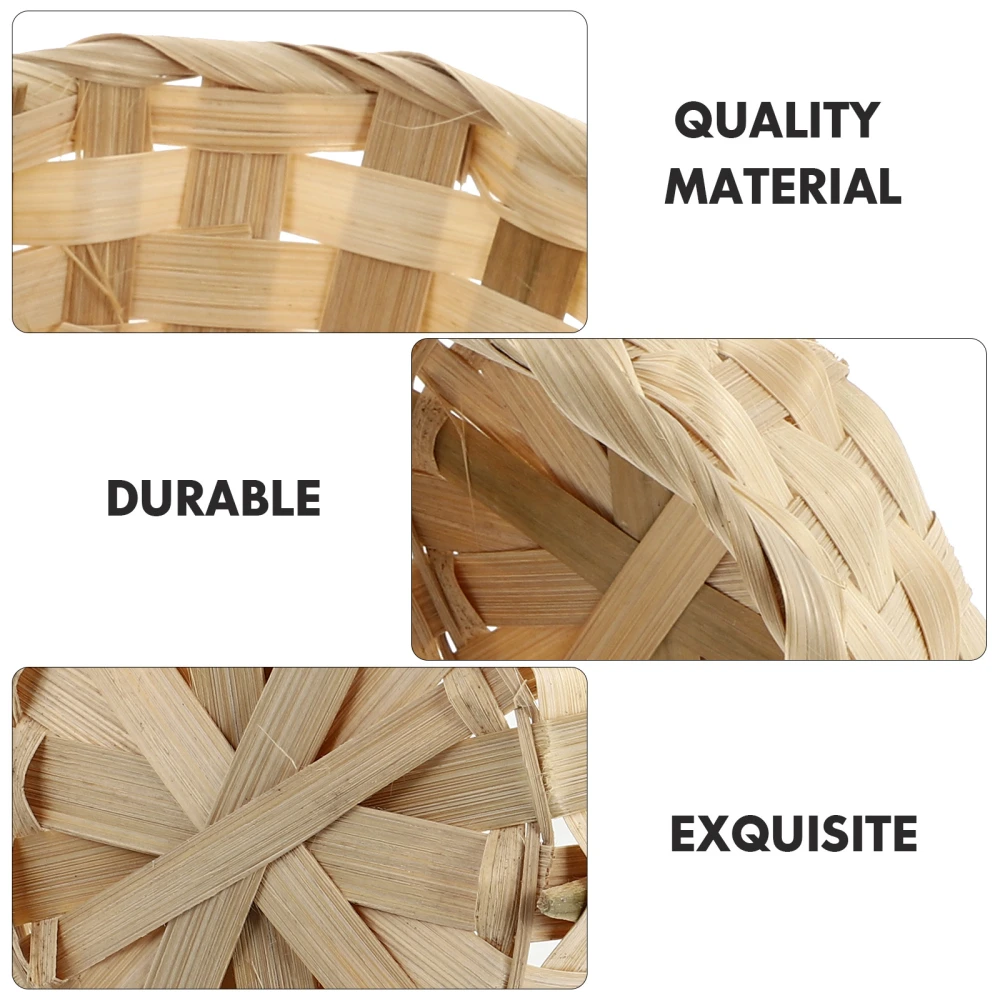 4pcs Bamboo Weaving Picnic Basket Practical Flower Holder Home Storage Basket