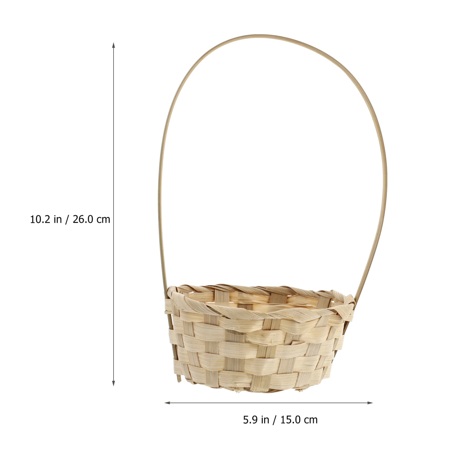4pcs Bamboo Weaving Picnic Basket Practical Flower Holder Home Storage Basket