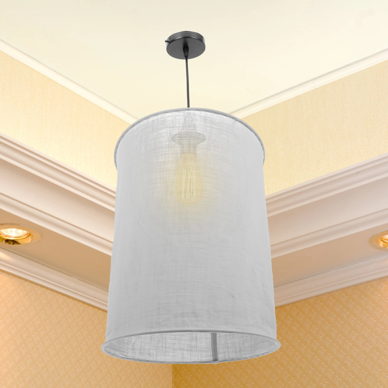 Folding Cloth Lampshade Simple Hanging Lamp Shade Pendant Lamp Ceiling Light Shade