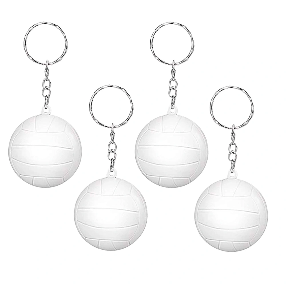 20pcs Volleyball Key Ring Handbag Purse Pendant Charms Gym Sports Memorial Gifts Car Bag Keyring Trinket (White)