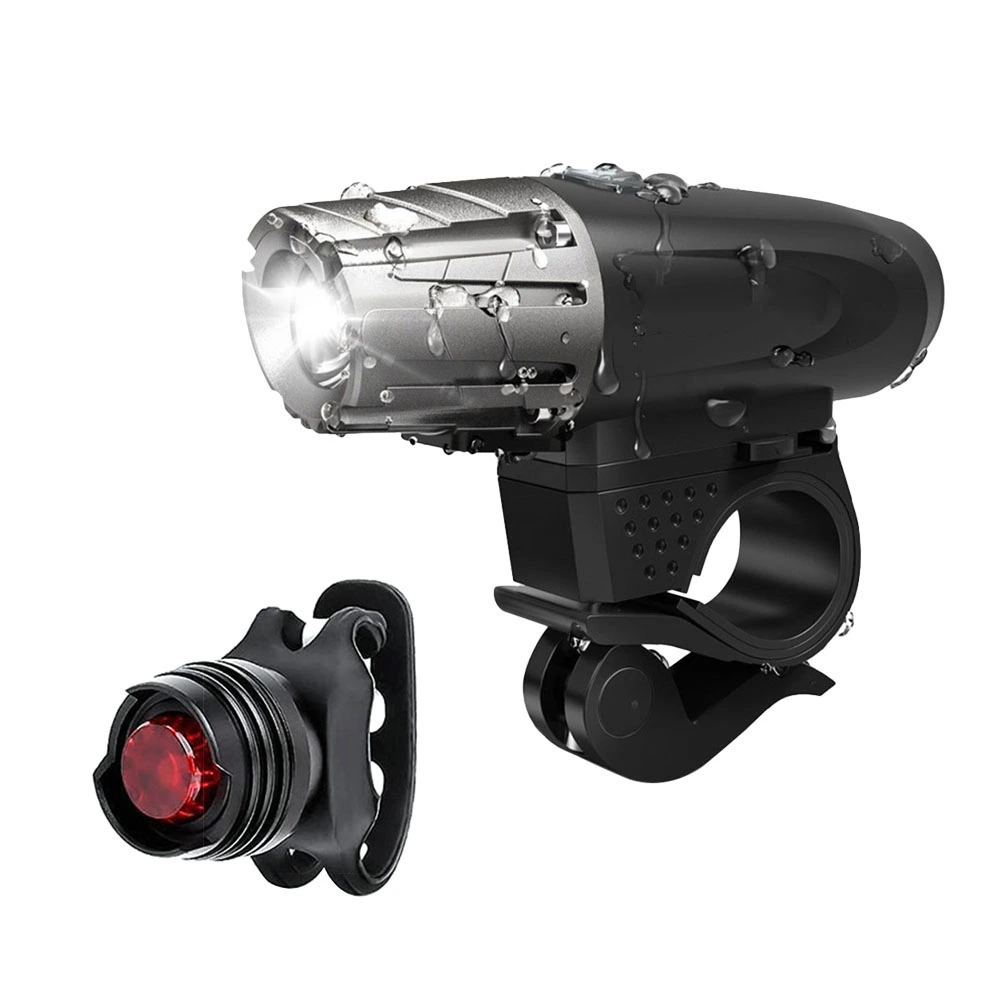 Bike Light USB Rechargeable Front Light Headlight Tail Back Light Set for Mountain Bike Road Bike (Headlight+Taillight)