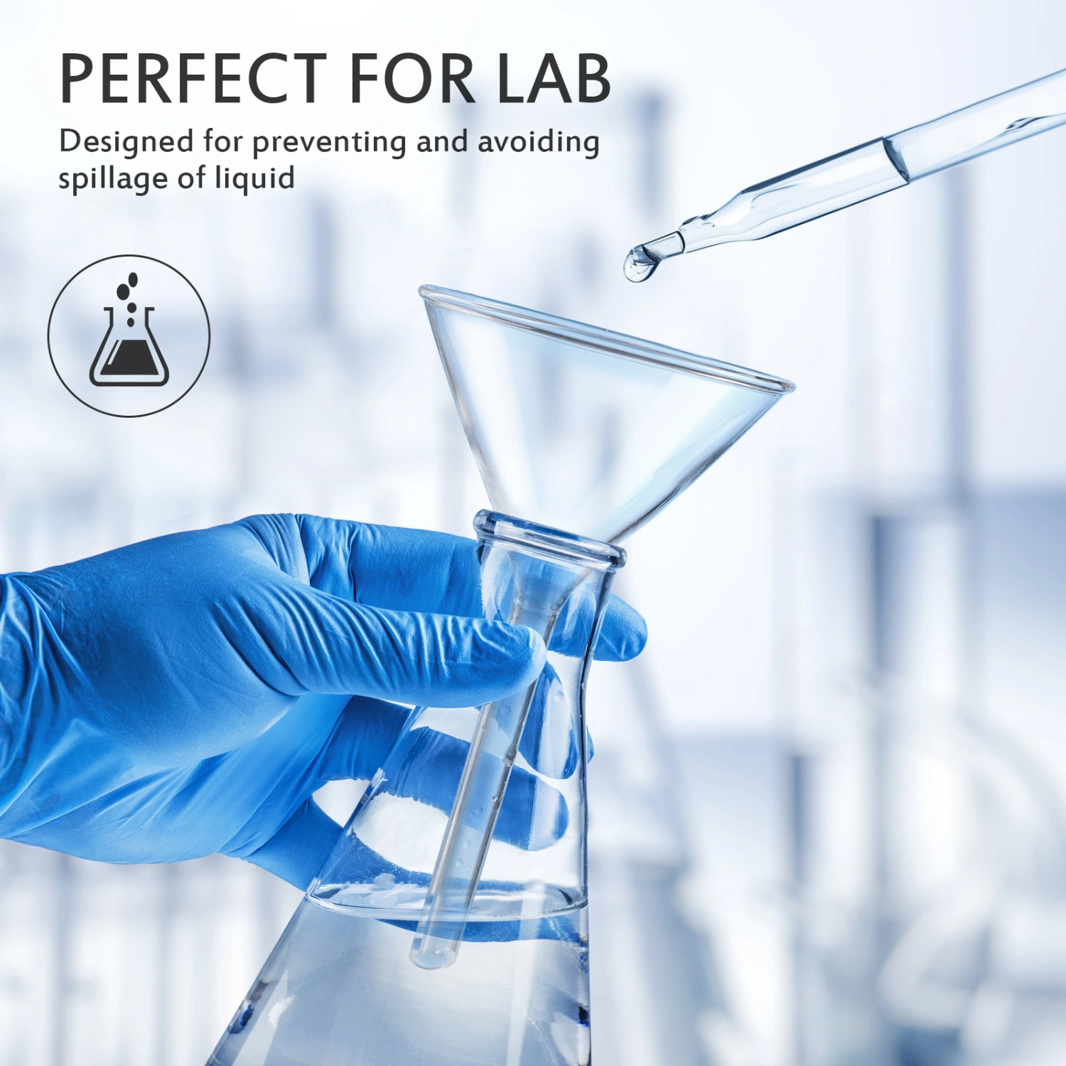 4pcs Laboratory Glass Funnels School Teaching Funnels Short Stem Experiment Funnels Clear Funnels