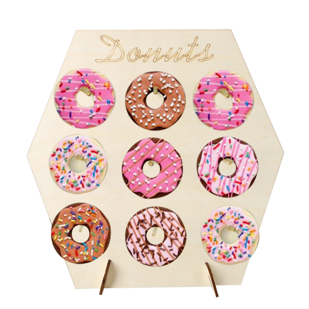 Party Donuts Holder Wooden Rustic Rack Donuts Stand for Birthday Wedding Party