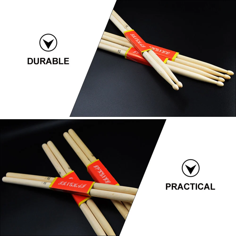 2 Pairs Practical Musical Instrument Maple Drum Sticks Professional Drumsticks