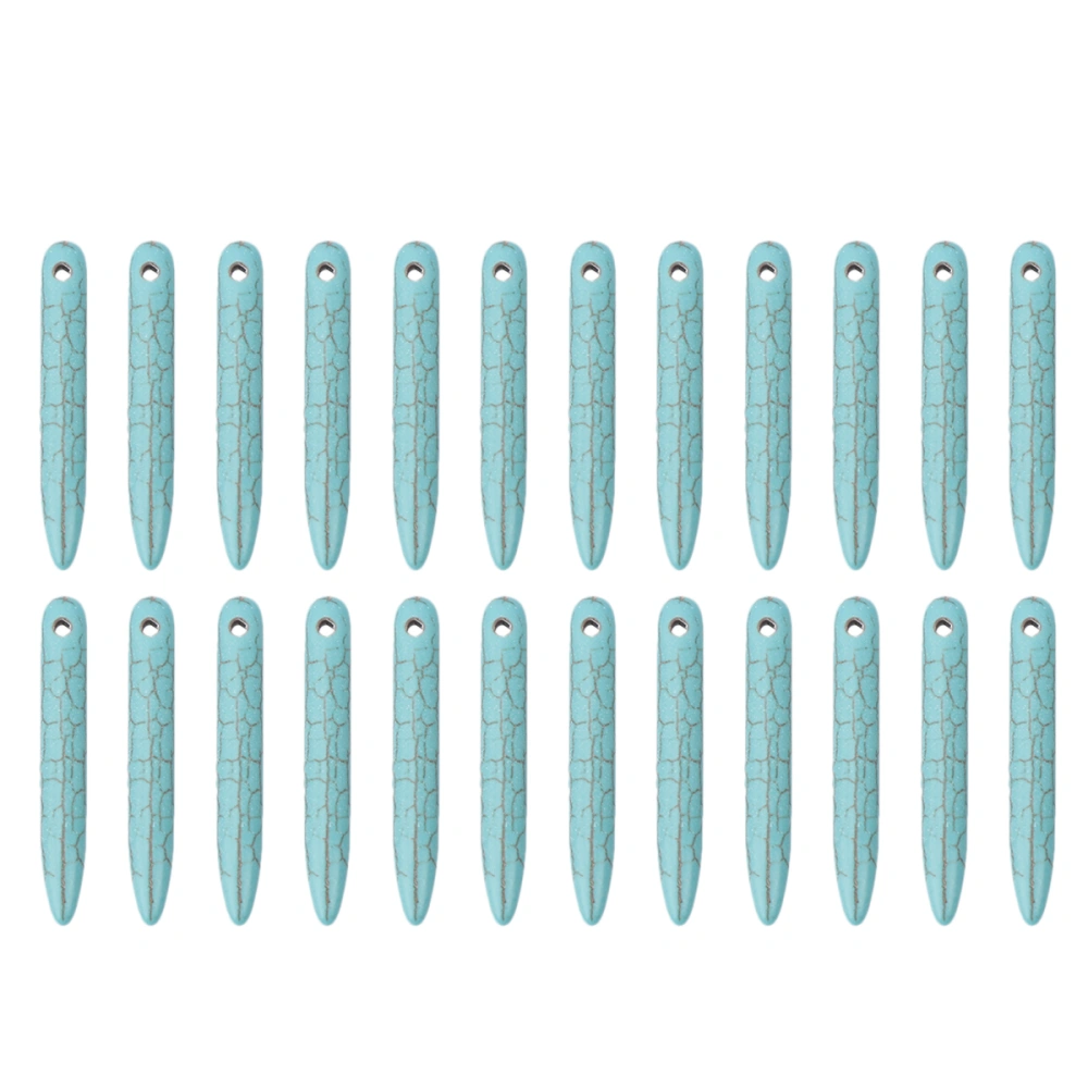 100pcs Colored Turquoise Stone Beads Needle Shape Grain Beads DIY Craft Spacer Beads Creative DIY Jewelry Accessories for Home Kids (45mm Diameter)