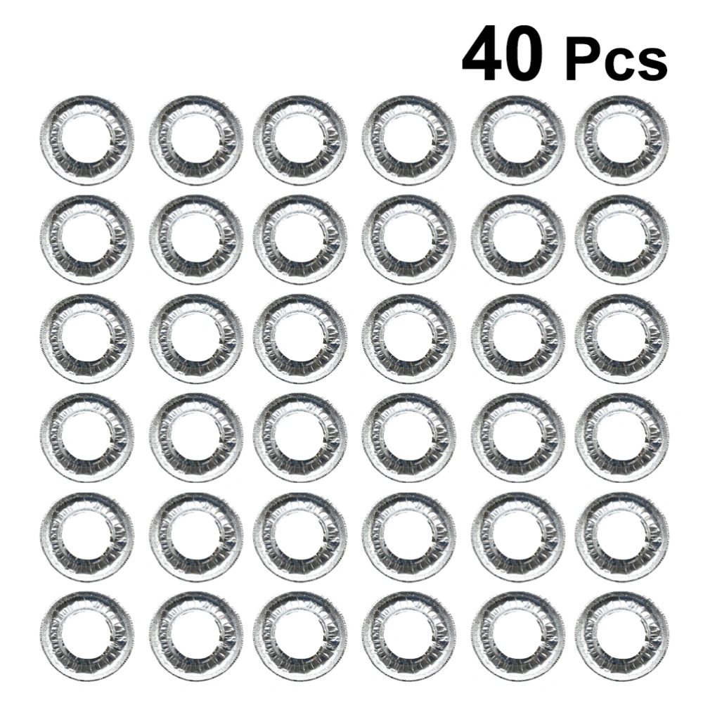 40pcs Heat Resistance Foil Stove Burner Covers Gas Oven Covers Oil Proof Pad for Home Kitchen (Round)