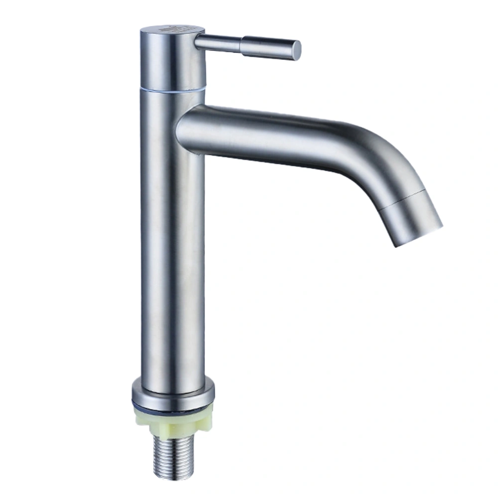 Stainless Steel Faucet Single Cold Basin Faucet Bathroom Metal Faucet Kitchen Faucet (Style 3)