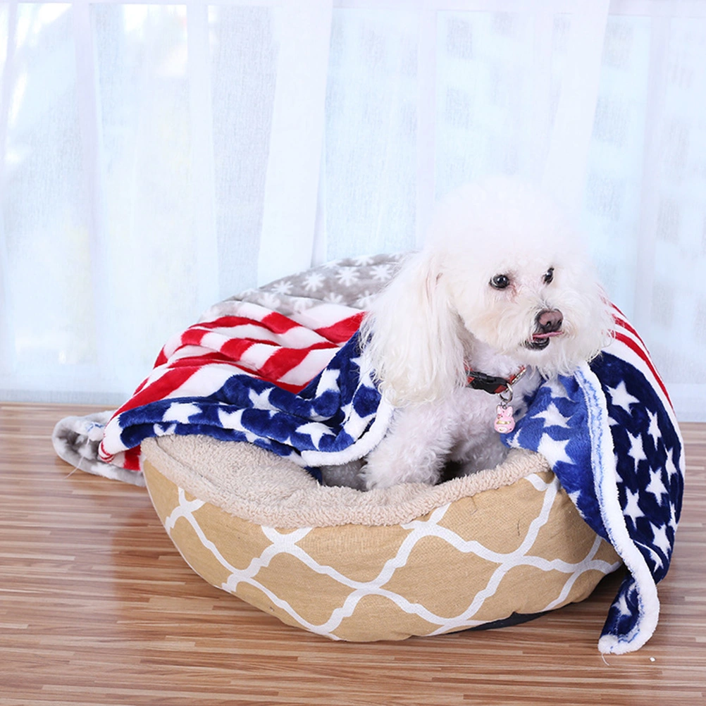 Ultra-soft Coral Fleece Blanket Printed Bed Couch Blanket Cosy Plush Microfiber Blanket (National Flag)
