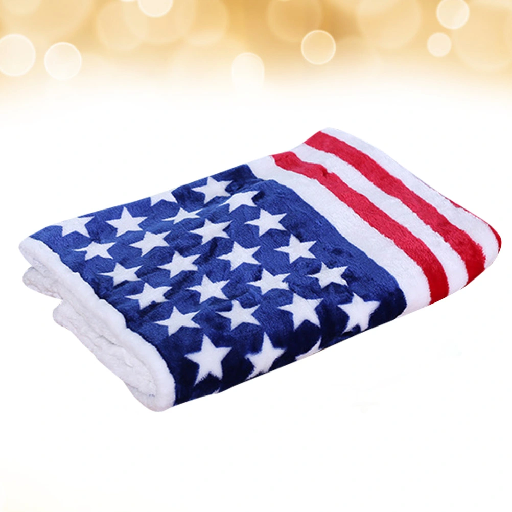 Ultra-soft Coral Fleece Blanket Printed Bed Couch Blanket Cosy Plush Microfiber Blanket (National Flag)