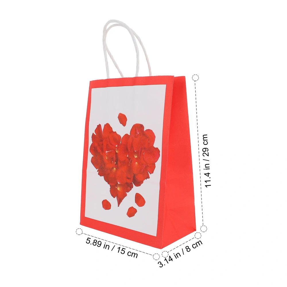 12pcs Heart Pattern Gift Handbags Valentine's Day Gift Bags Mother's Day Gift Bags