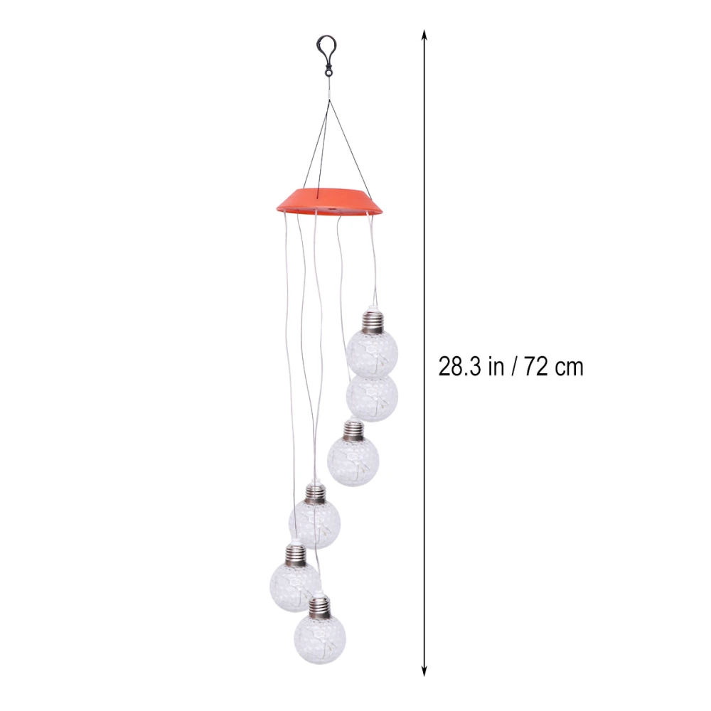 Solar Rotating Wind Chime Light Ball Bulb Color Changing LED Solar Mobile Hanging Lamp Outdoor Decoration for Home Party Garden Villa Courtyard