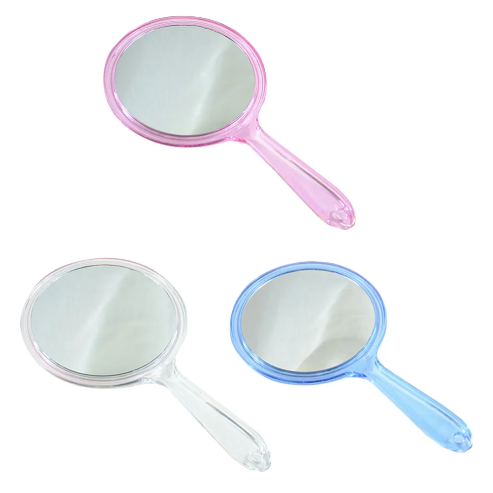 3 Pcs Double-side Mirrors Handheld Makeup Mirrors Portable Magnifying Mirrors