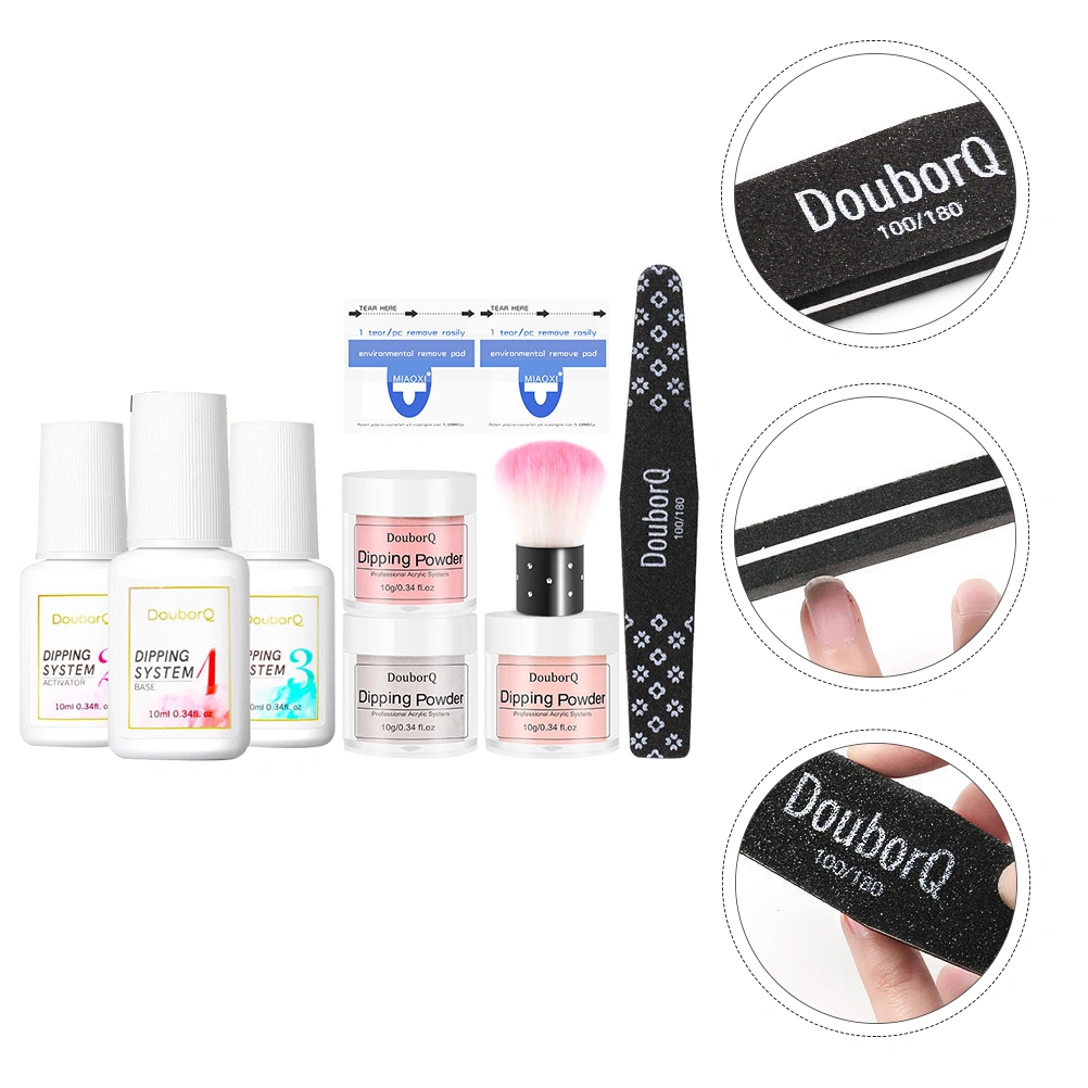 1Set of DIY Nail Art Design Manicure Glitter Polish Powder Nail Shop Supplies