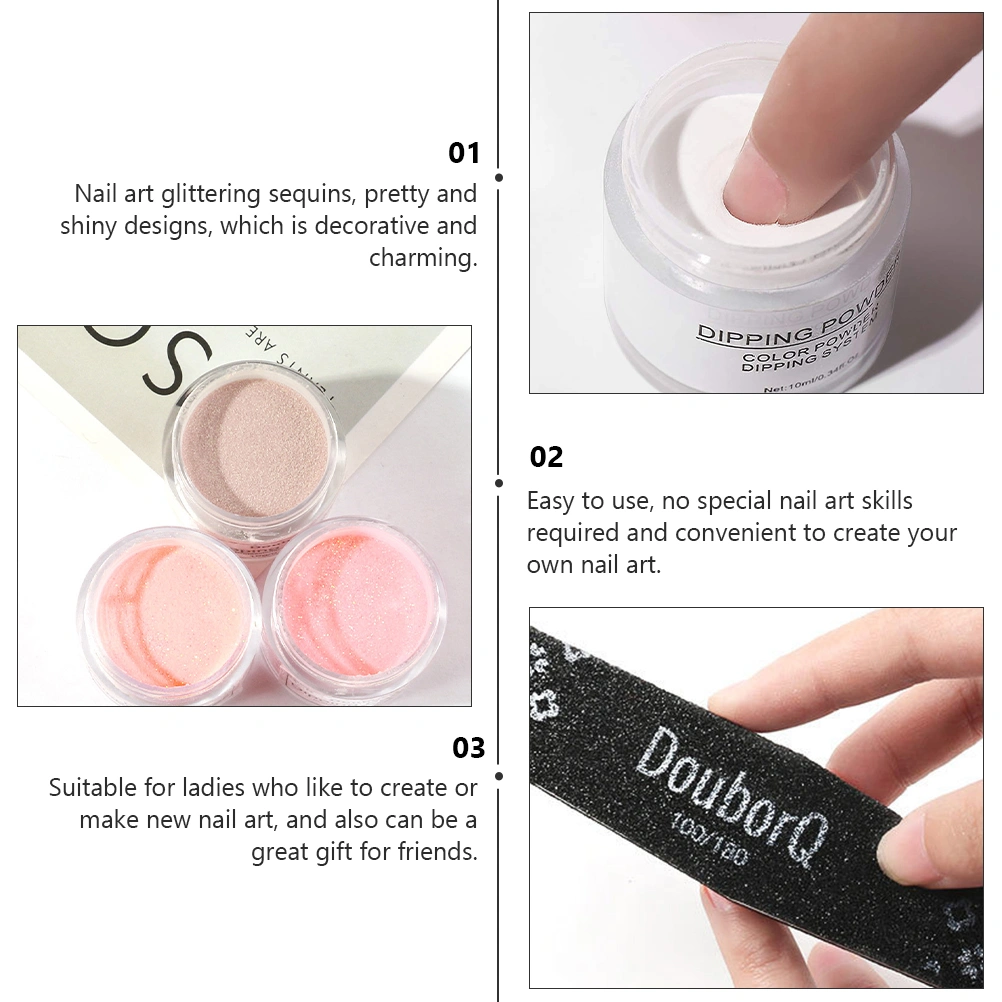 1Set of DIY Nail Art Design Manicure Glitter Polish Powder Nail Shop Supplies