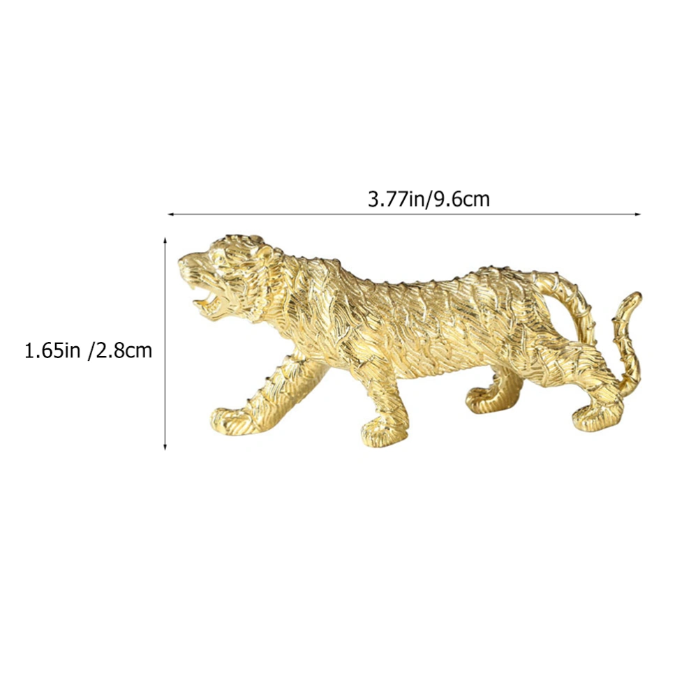 Brass Tiger Shape Figurine Home Decor Tiger Statue Brass Miniature Sculpture