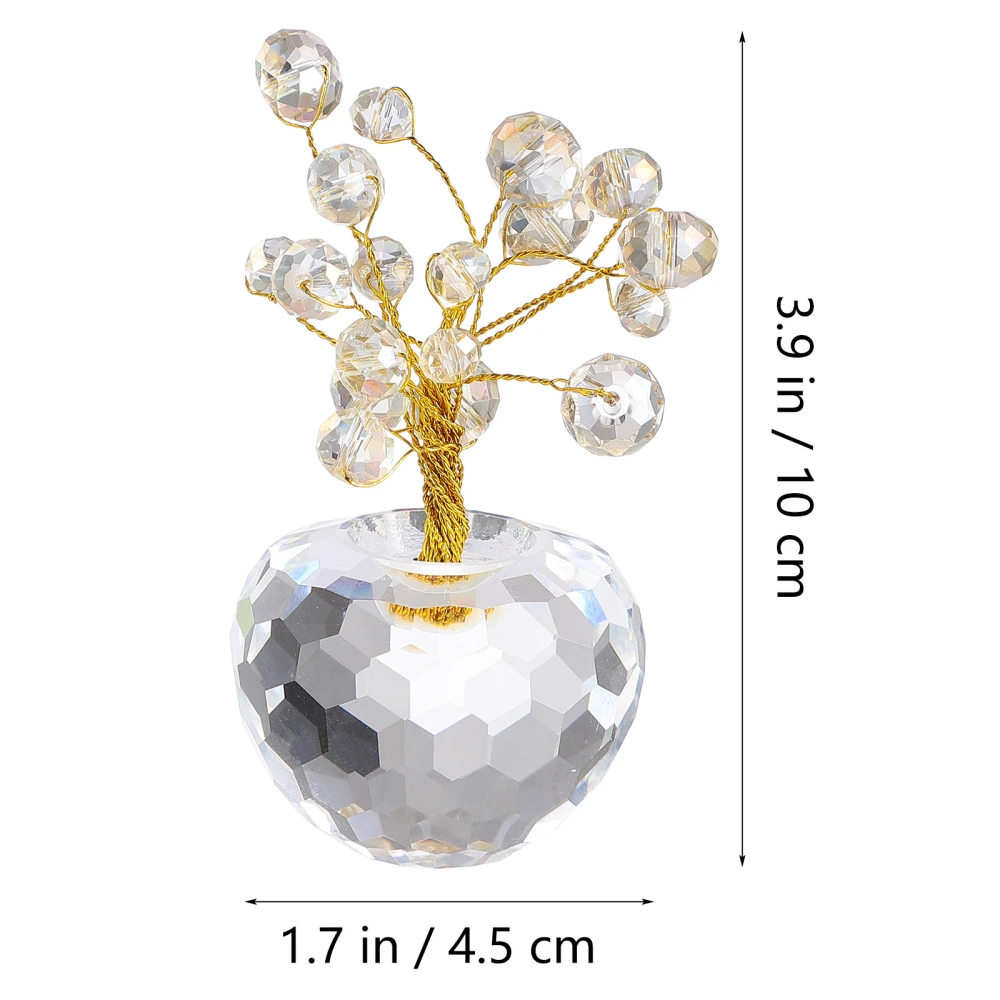 1Pc Crystal Apple Tree Ornament Car Interior Fengshui Ornament Home Decoration