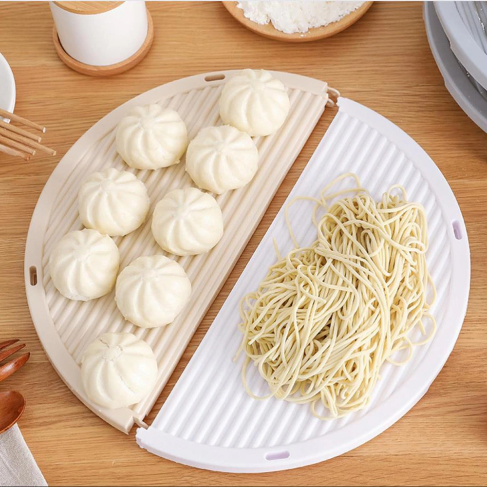 1PC Household Dumplings Storage Rack Foldable Non-Stick Dumplings Curtain Food Tray for Home Kitchen (Round, Apricot)