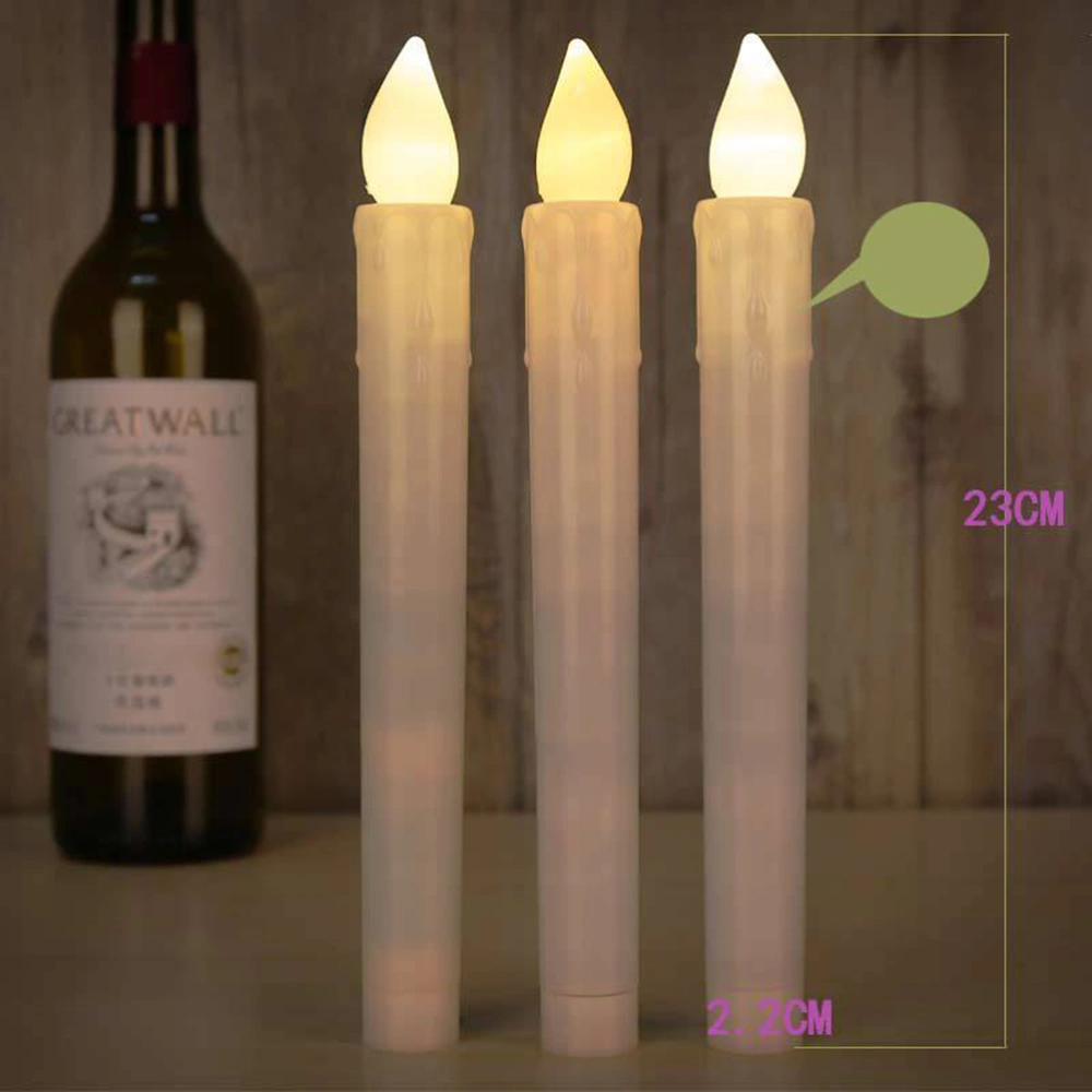 5PCS LED Electronic Candle Long Rod Candle Battery Powered Candle No Battery Included(White)