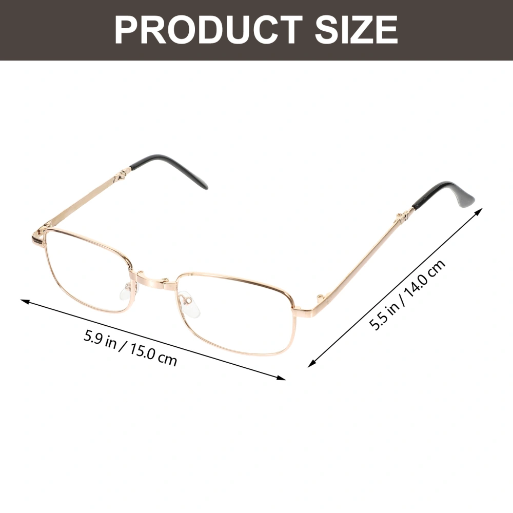 2 Sets of Folding Reading Eyeglasses Fashion Presbyopic Glasses Elderly People Reading Glasses