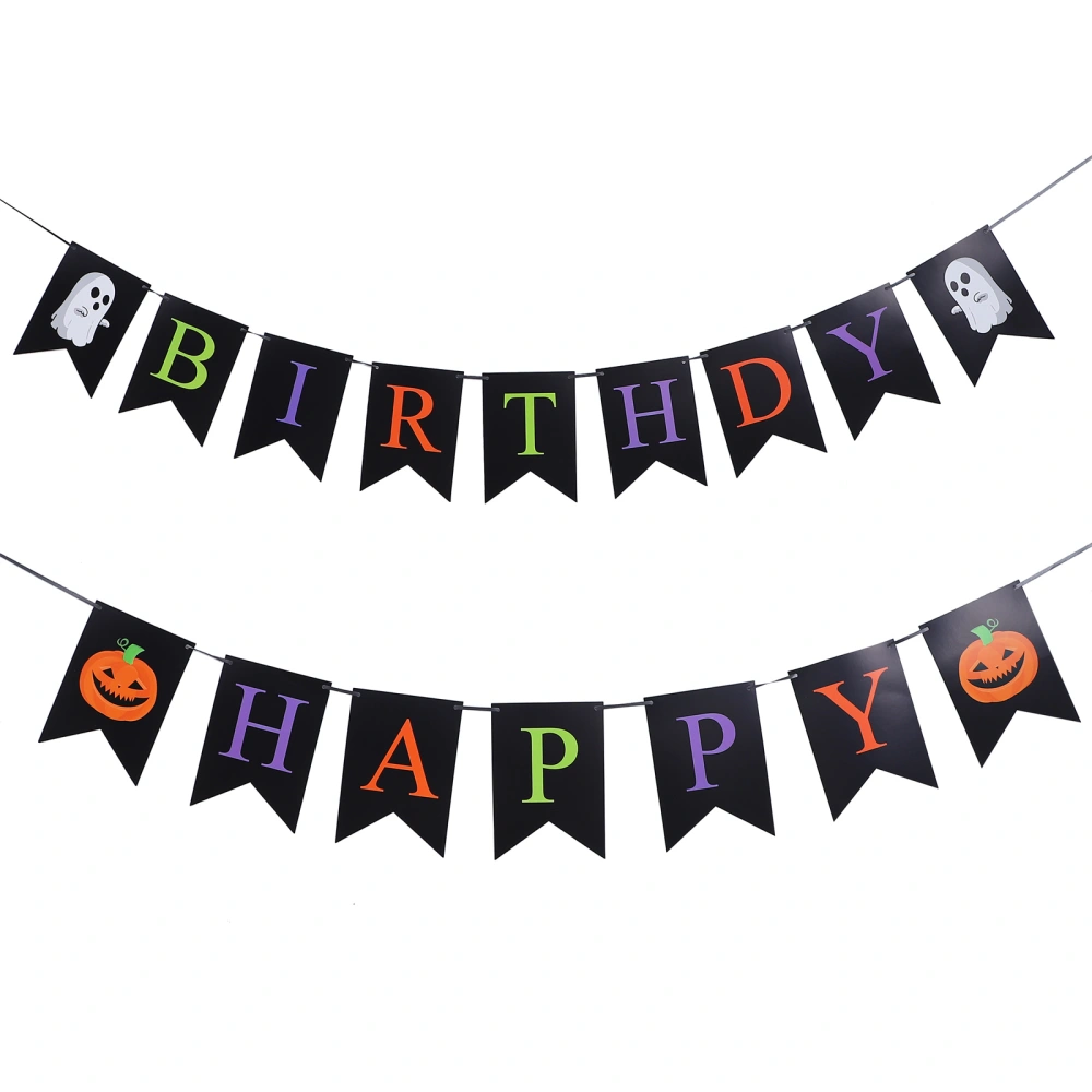 2 Bags of Birthday Party Banners Haunted House Pendant Halloween Themed Decor