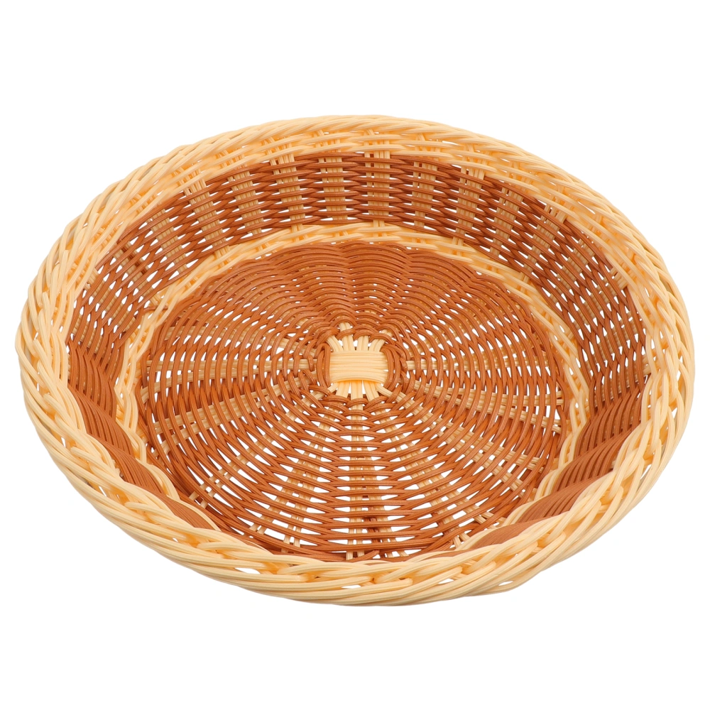 1PC Imitation Rattan Woven Household Storage Basket Fruit Storage Plate