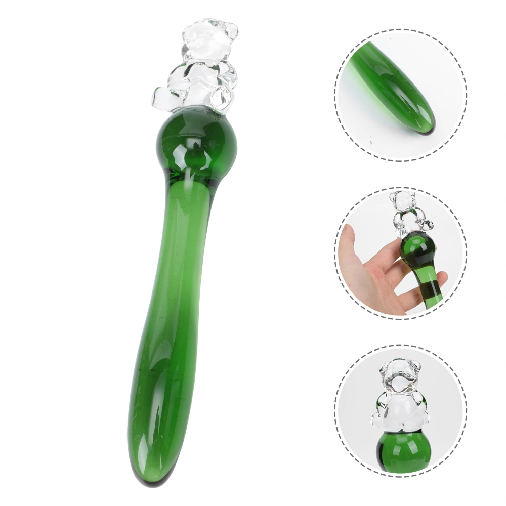 1PC Bear Glass Crystal Penis Glass Masturbation Device Lady Masturbation Supply