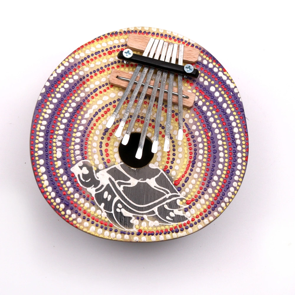 Coconut Shell Beginner Retro Seven-tone Thumb Piano Kalimba Random Pattern