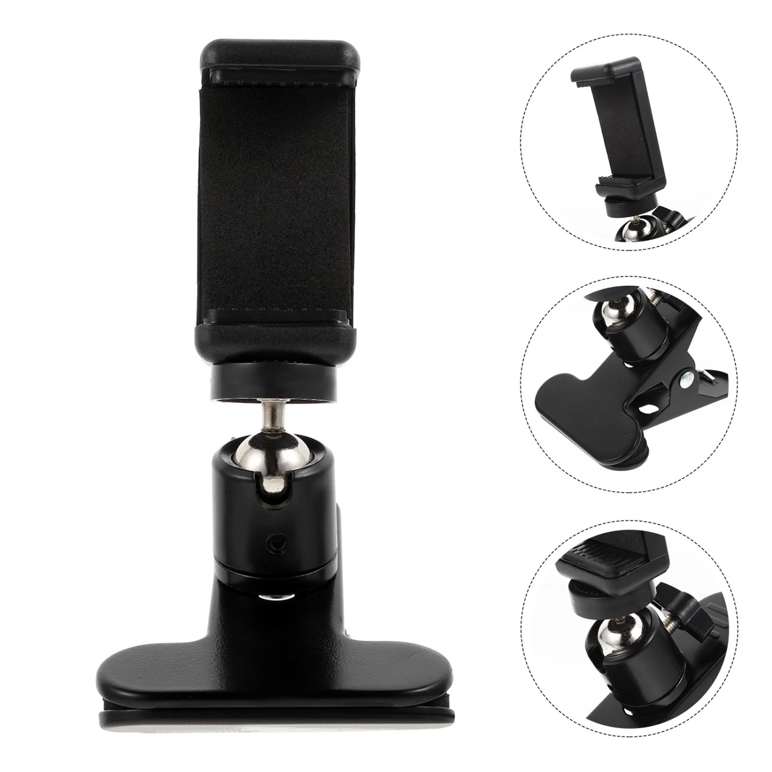 1pc Durable Live Mobile Phone Stand Golfing Video Mobile Phone Holder (Black)