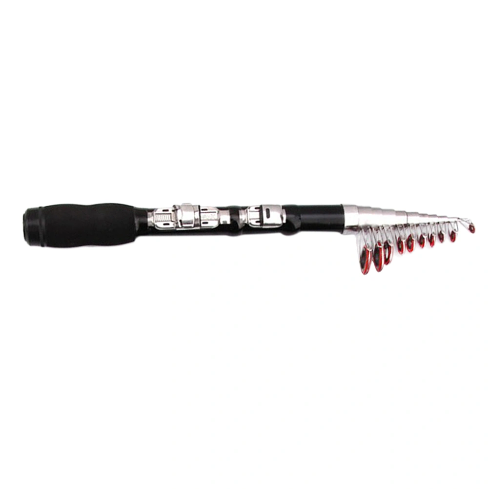 2.3m Sea Fishing Rod Mini Telescopic Fishing Rod Pole Fishing Tackle Tools (Black)