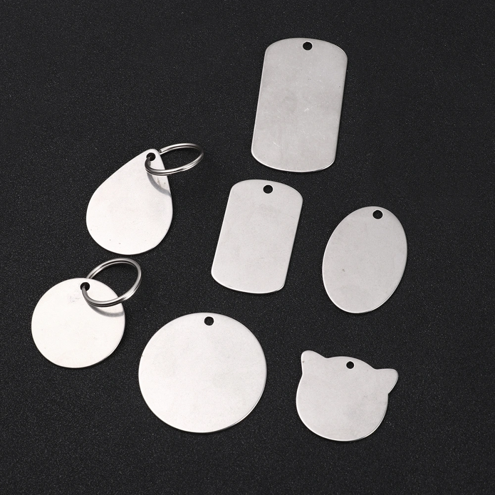 24PCS Stainless Steel Blank Pendants Metal Tags Craft Jewelry Making Accessories for DIY