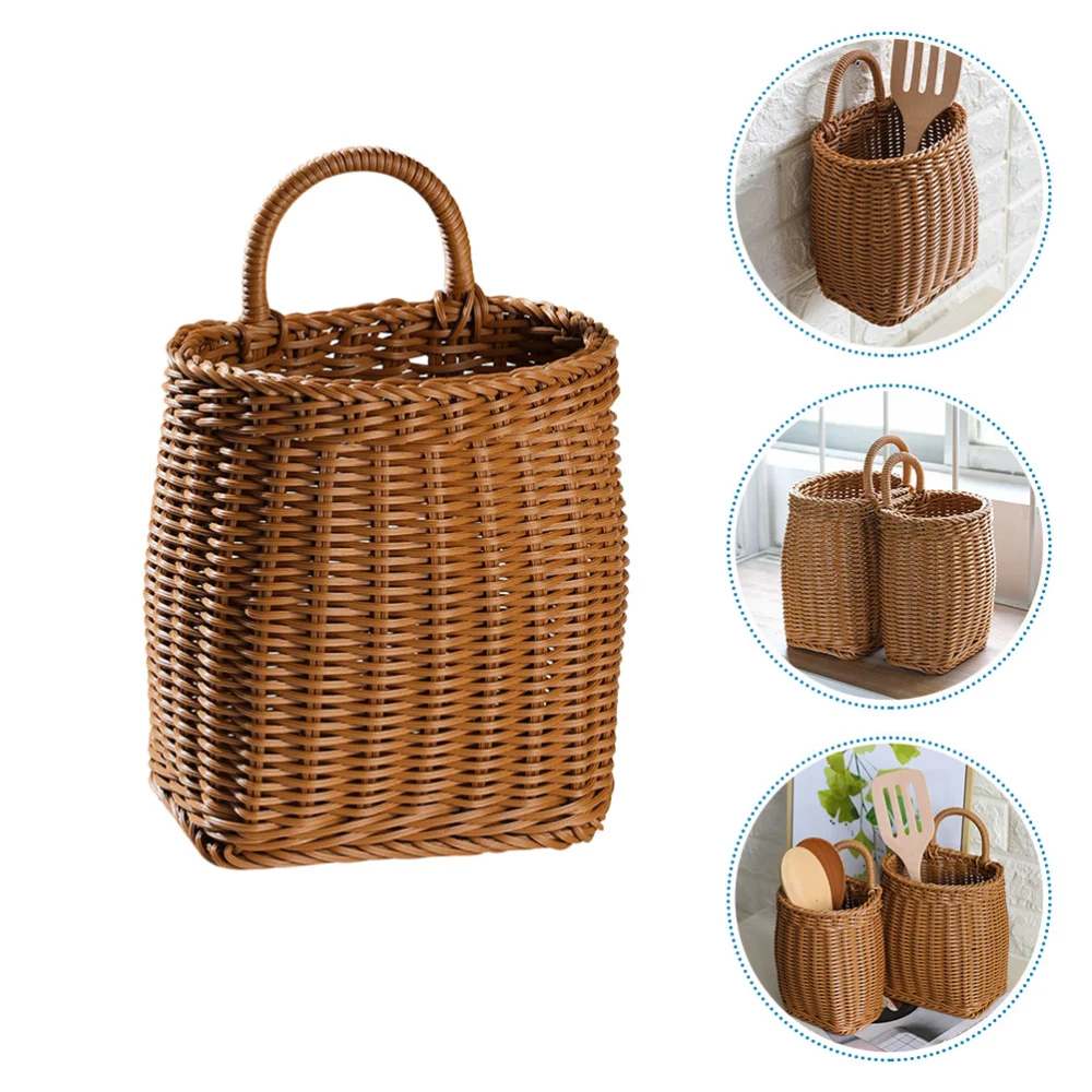 1Pc Seasoning Basket Functional Container Handmade Bucket Garlic Storage Basket