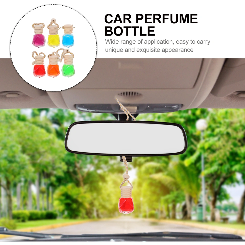 6Pcs 7ml Car Hanging Perfume Bottles Glass Bottle Pendants for Car Decoration