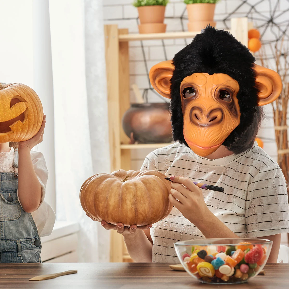 Halloween Monkey Headgear Mask Scary Party Full Face Mask Party Funny Masquerade Mask for Decoration