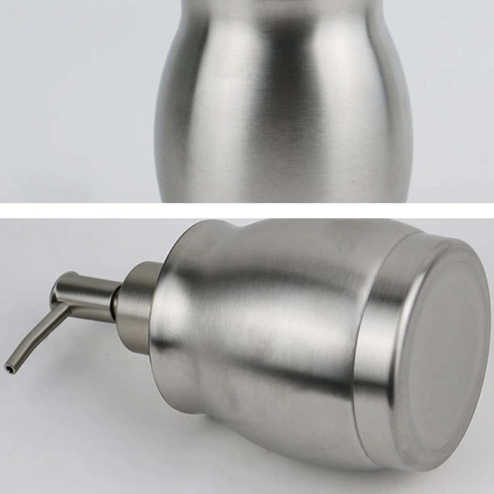 390ML Stainless Steel Liquid Soap Dispenser Manual Soap Container Stainless Steel Lotion Bottle